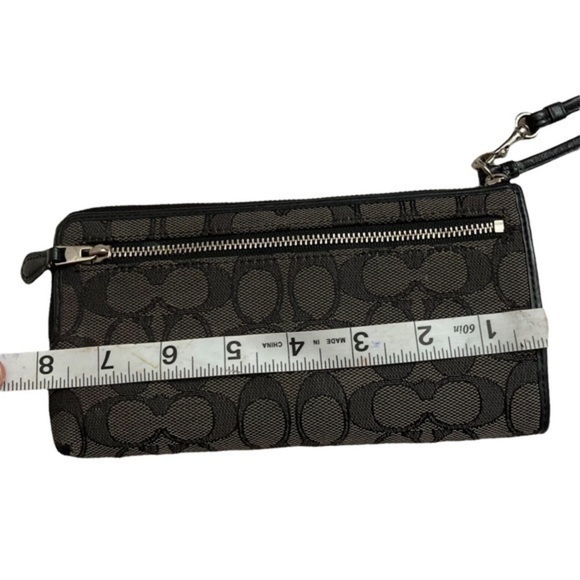 Coach gray black c wristlet bag